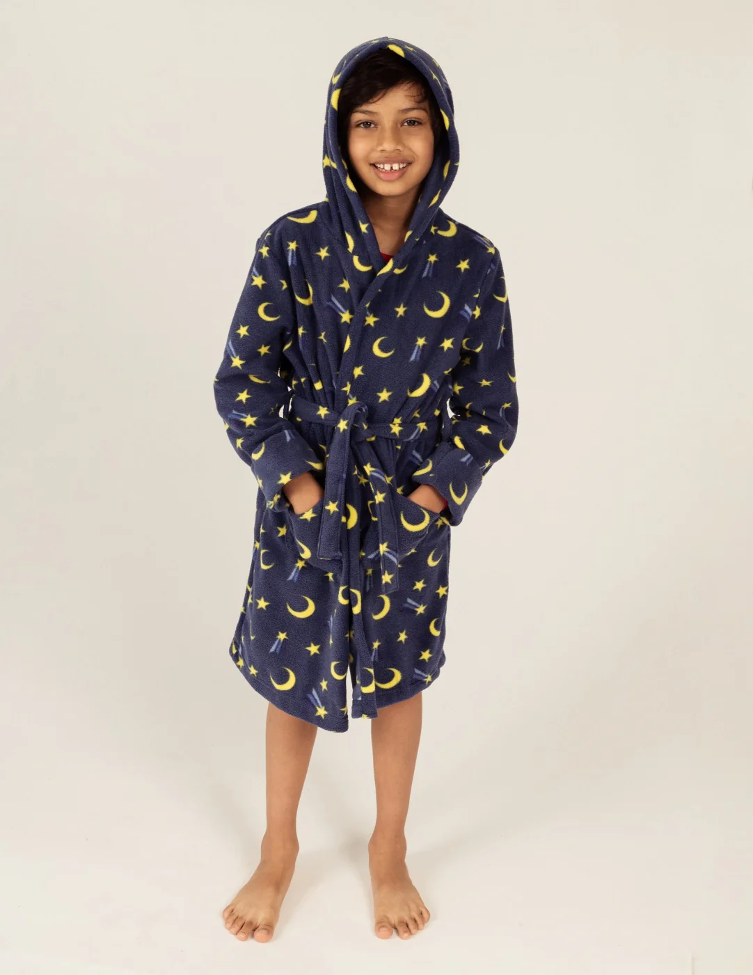 Kids Fleece Hooded Moon Robe - Image 2