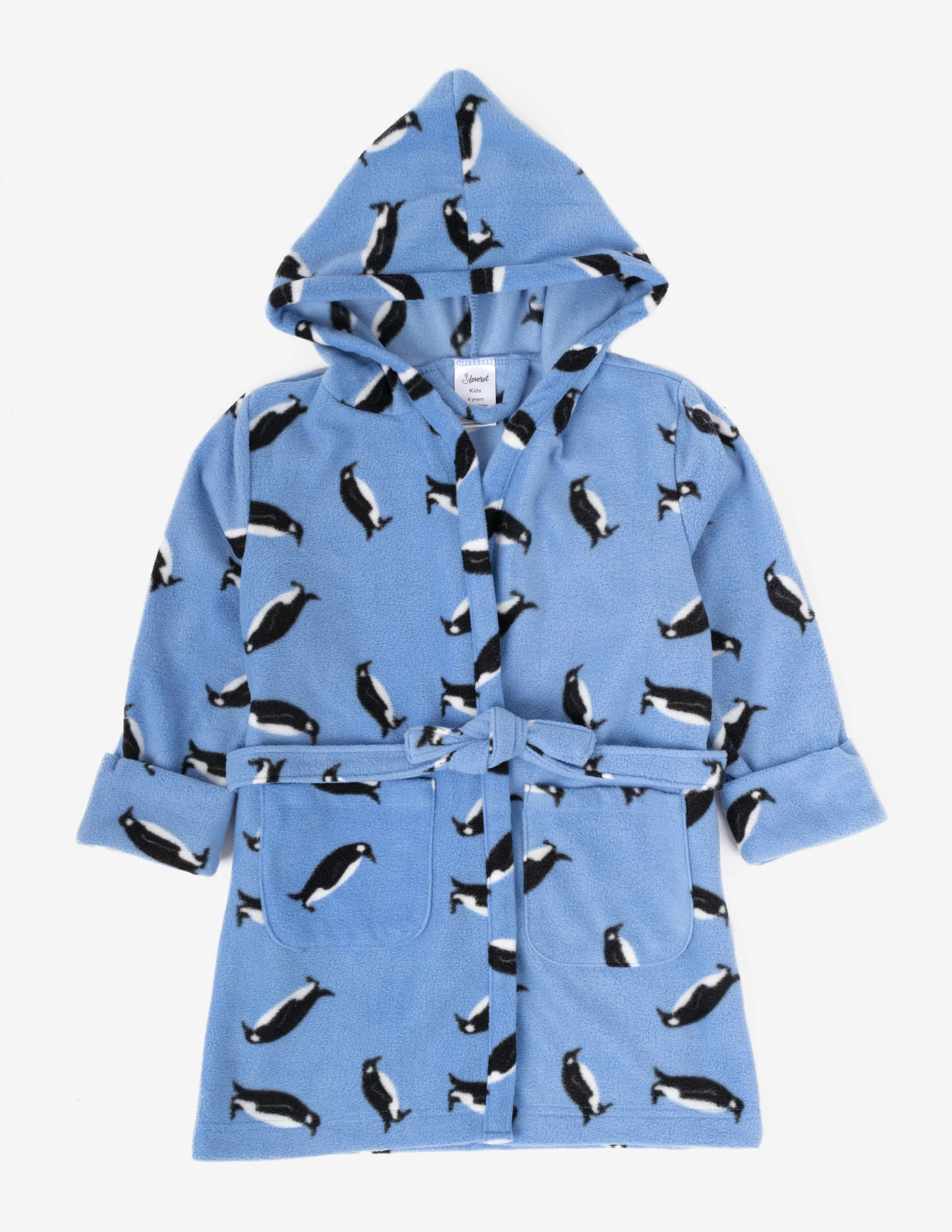 Kids Fleece Hooded Penguin Robe - Image 4