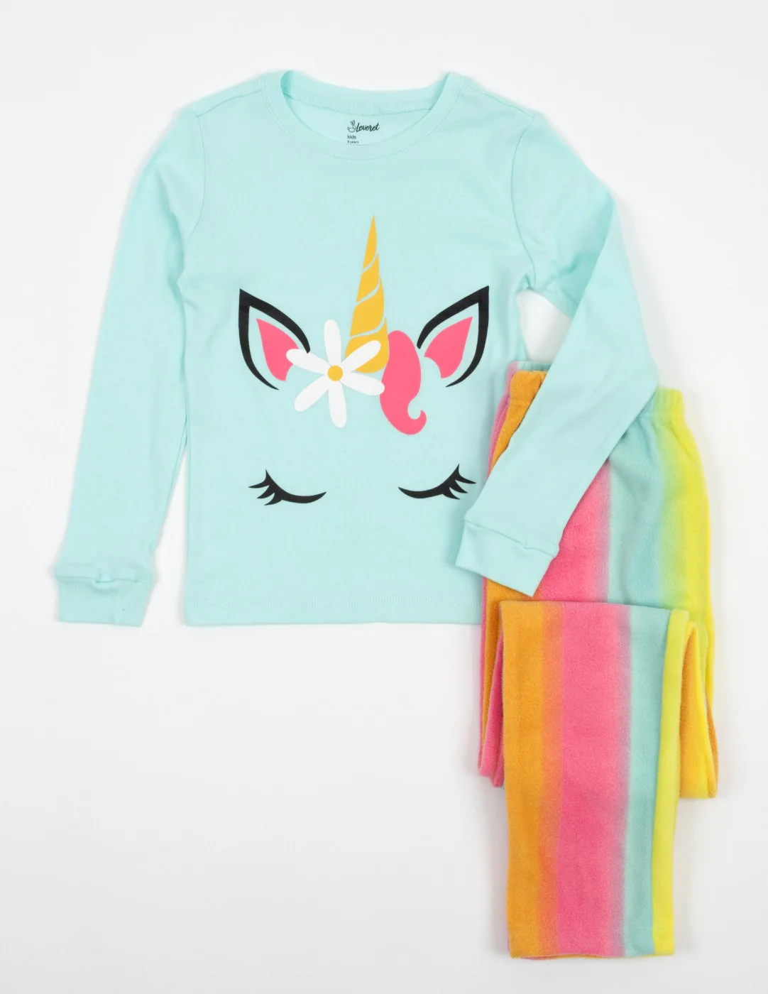 Kids Rainbow Tie Dye Fleece Set - Image 2
