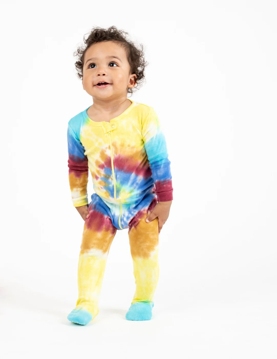 Kids Footed Boy Swirl Tie Dye Pajamas - Image 2