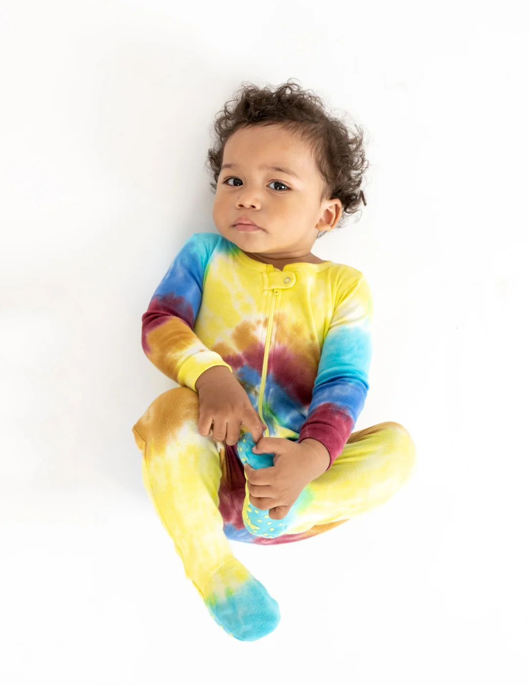 Kids Footed Boy Swirl Tie Dye Pajamas - Image 3