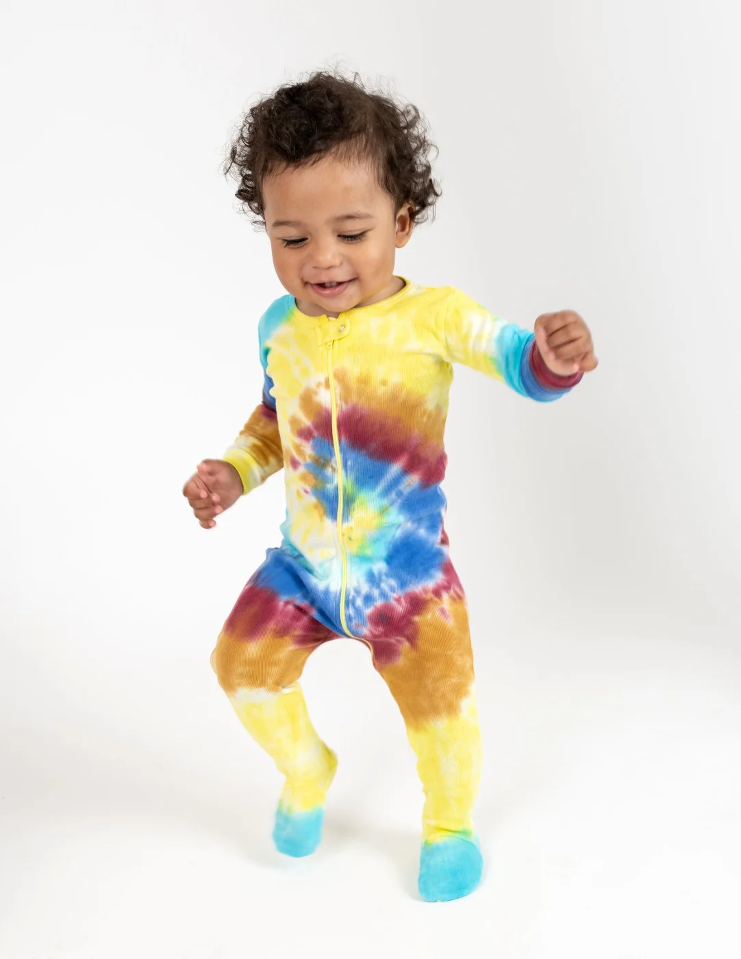 Kids Footed Boy Swirl Tie Dye Pajamas - Image 4