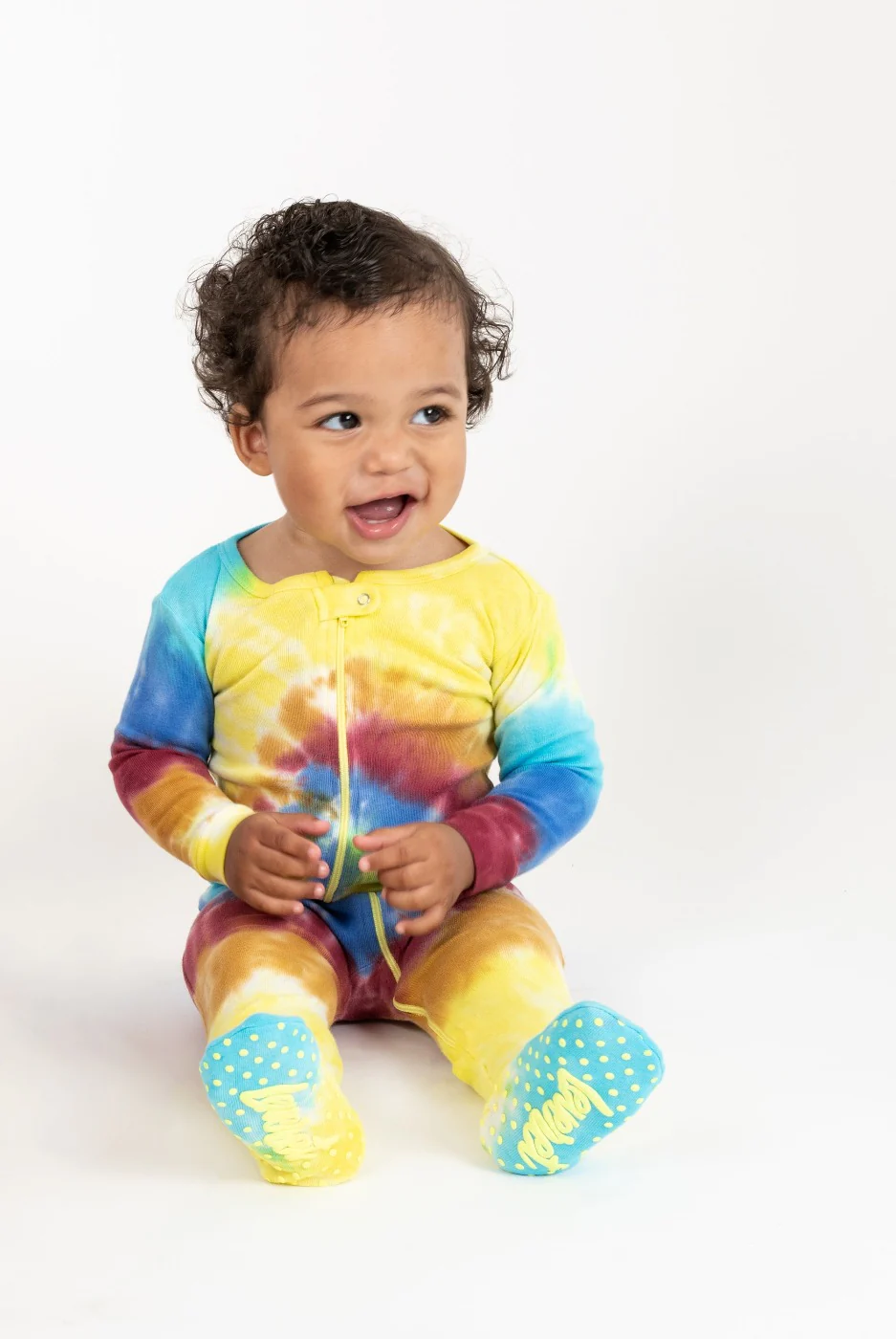 Kids Footed Boy Swirl Tie Dye Pajamas - Image 5
