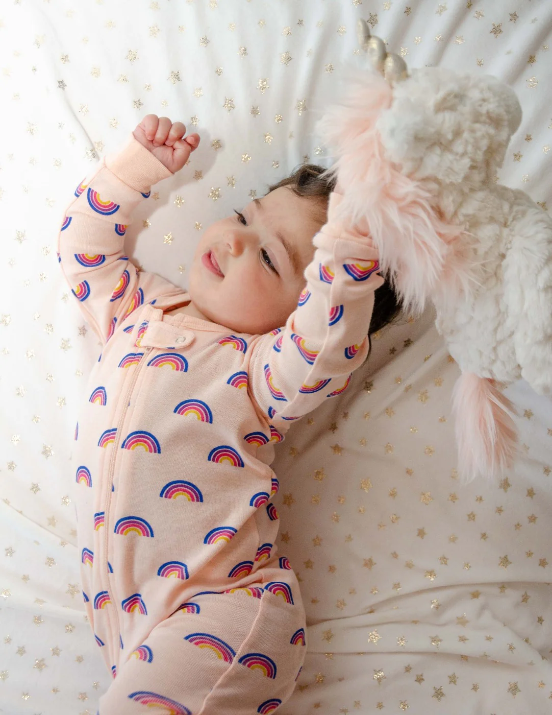 Kid's Footed Retro Rainbow Pajamas - Image 4