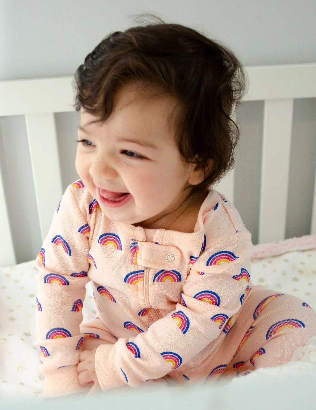 Kid's Footed Retro Rainbow Pajamas - Image 5