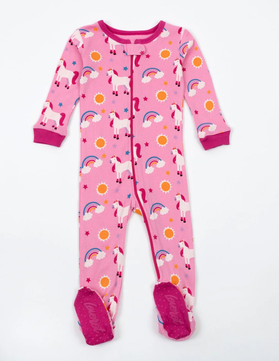 Kids Footed Rainbow Unicorn Pajamas - Image 2