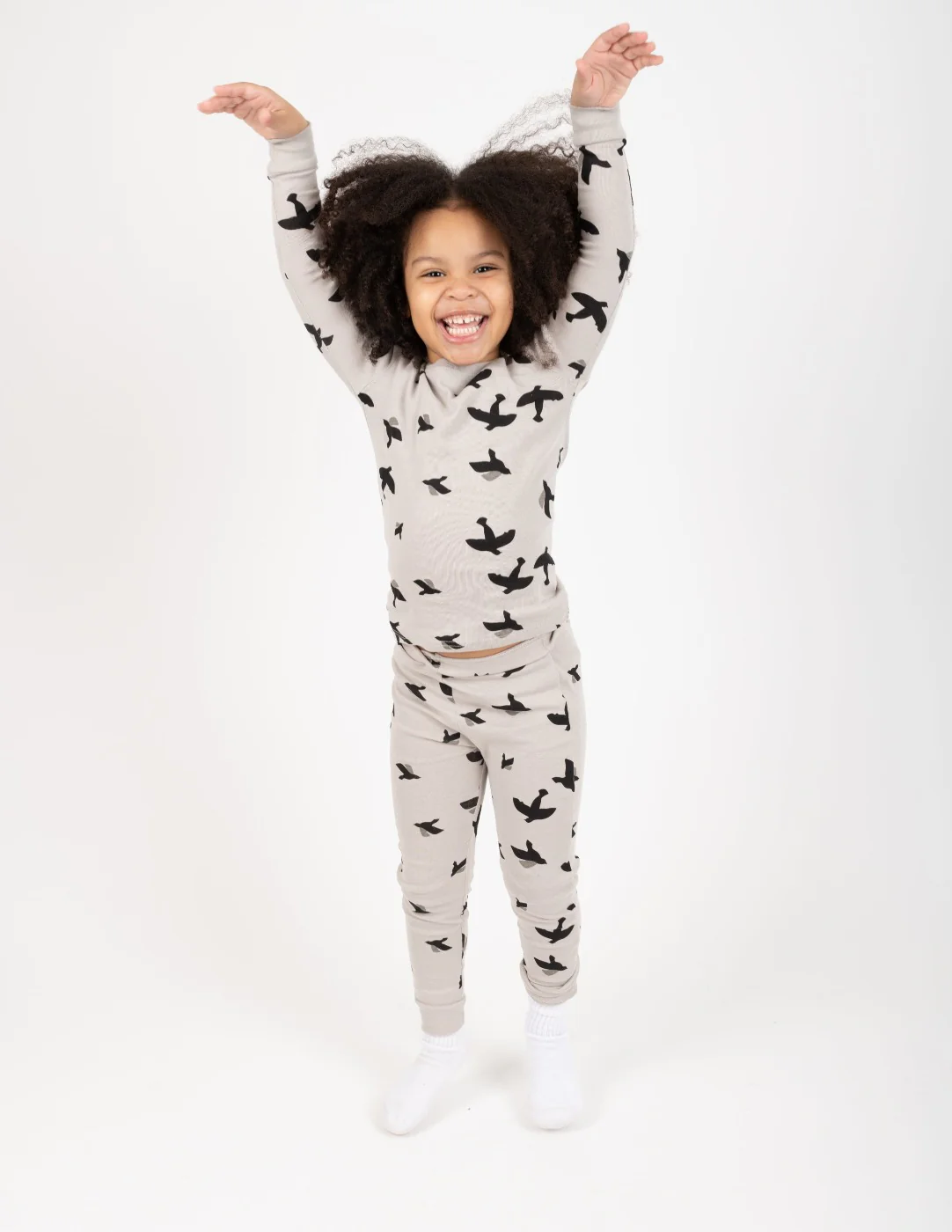 Kids Grey Bird Pajamas - Image 3