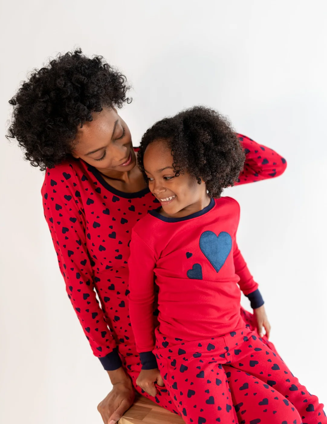 Kids Dark Navy Hearts Pajamas - Image 3