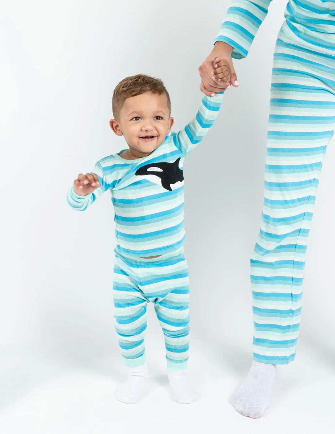 Kids Cotton Orca Stripes Pajamas - Image 3
