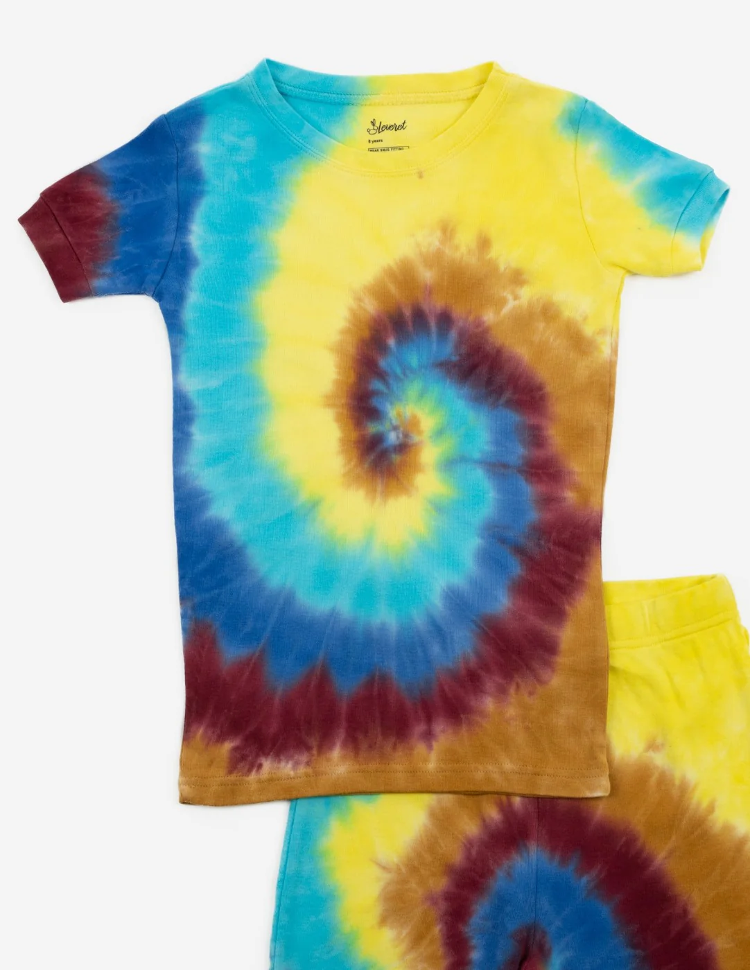 Kids Cotton Short Boy Swirl Tie Dye Pajamas - Image 2