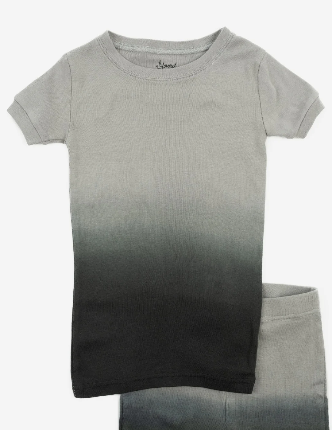 Kids Cotton Short Grey Ombré Tie Dye Pajamas - Image 2