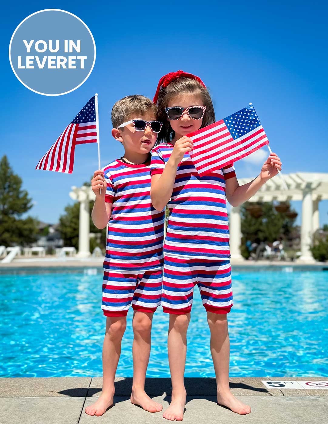 Short Sleeve Striped Cotton Pajamas - Image 13