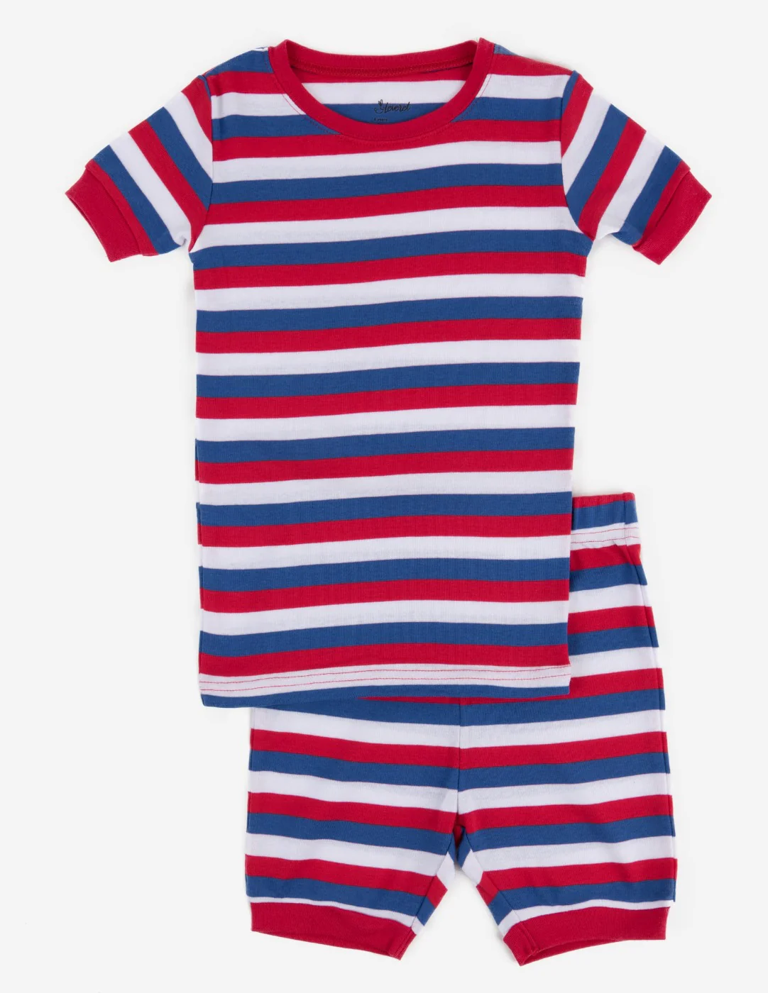 Short Sleeve Striped Cotton Pajamas - Image 15