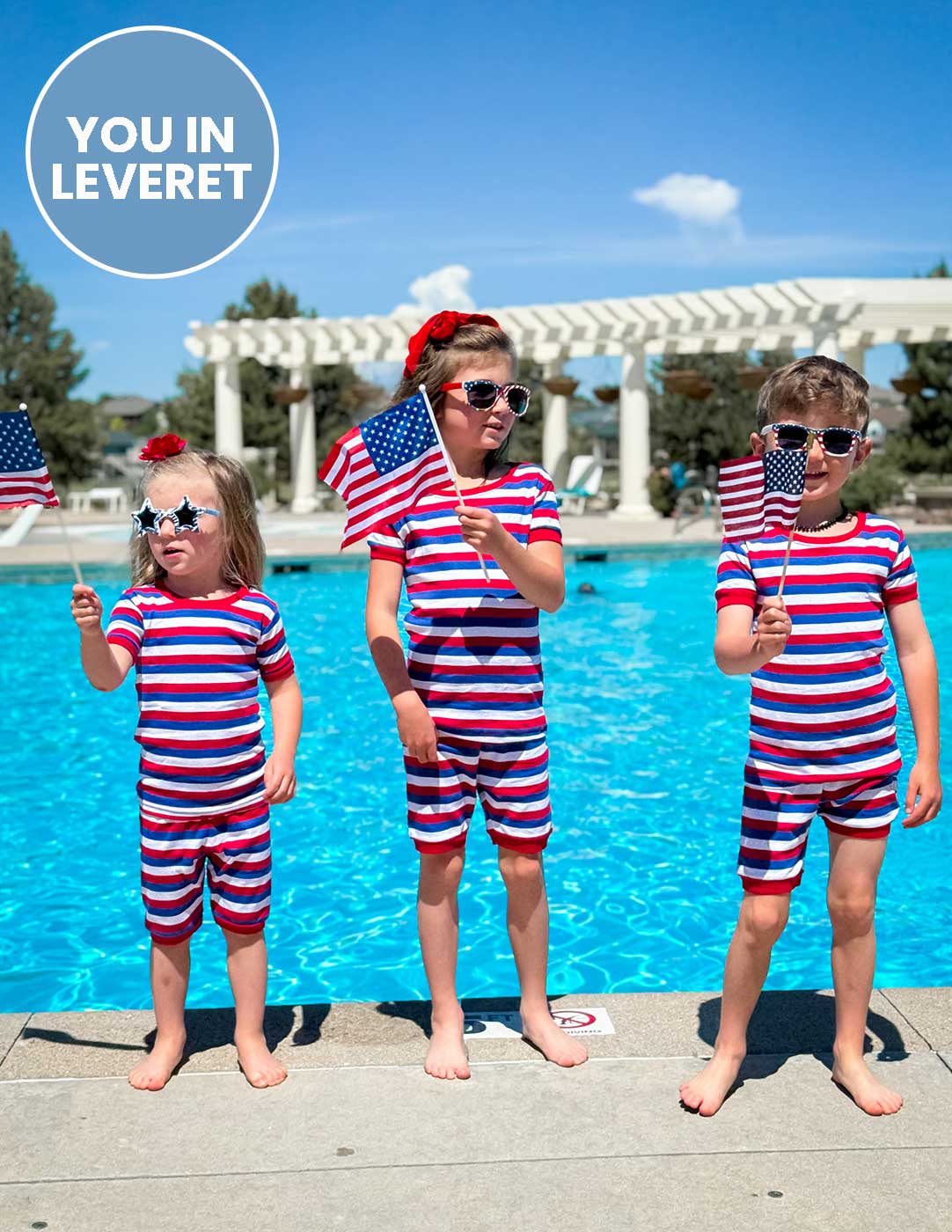 Short Sleeve Striped Cotton Pajamas - Image 16