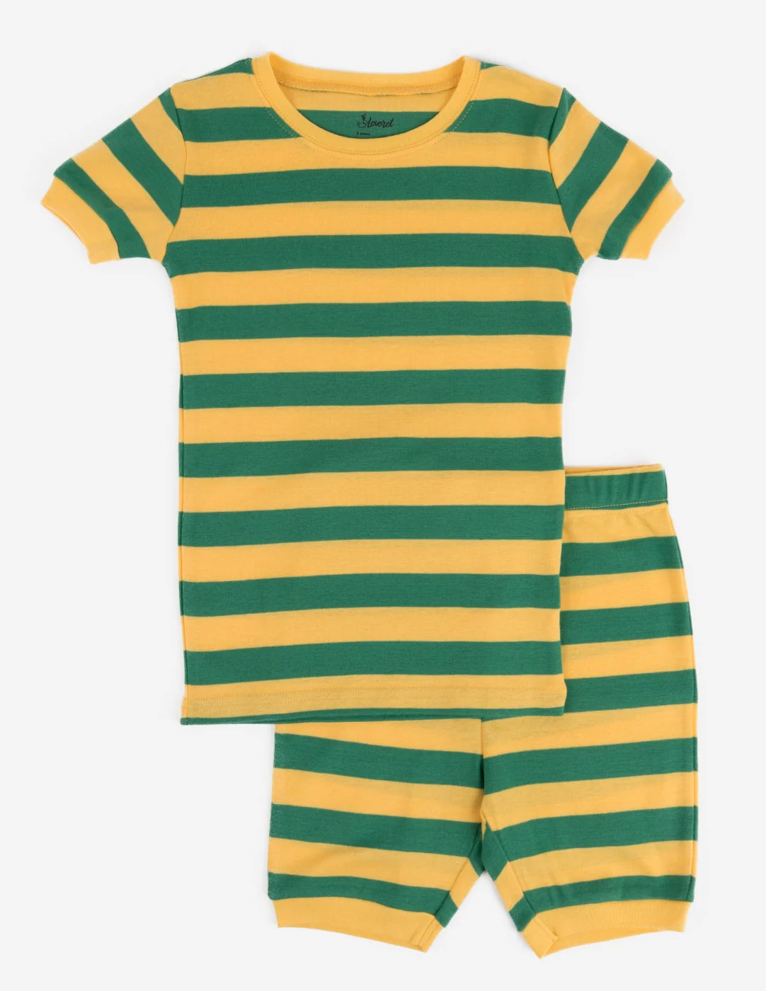 Short Sleeve Striped Cotton Pajamas - Image 26