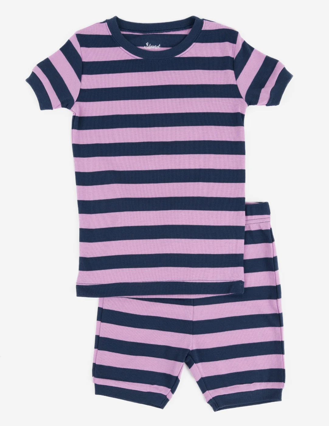 Short Sleeve Striped Cotton Pajamas - Image 3