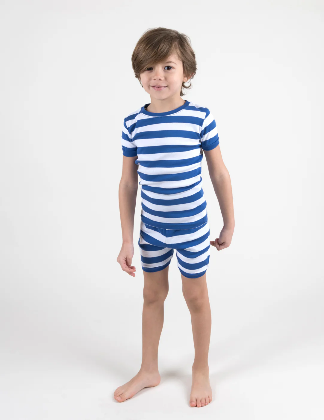 Short Sleeve Striped Cotton Pajamas - Image 5