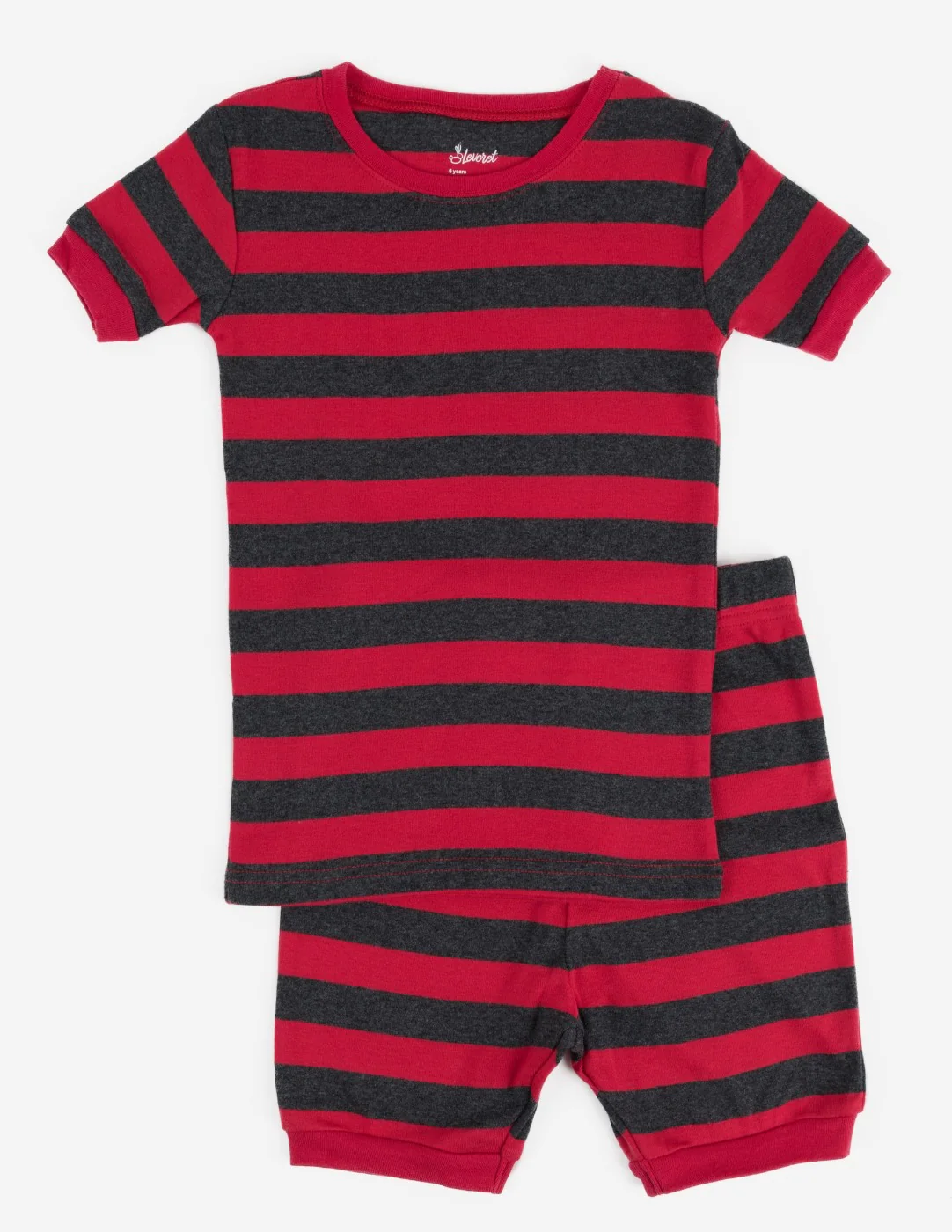 Short Sleeve Striped Cotton Pajamas - Image 8