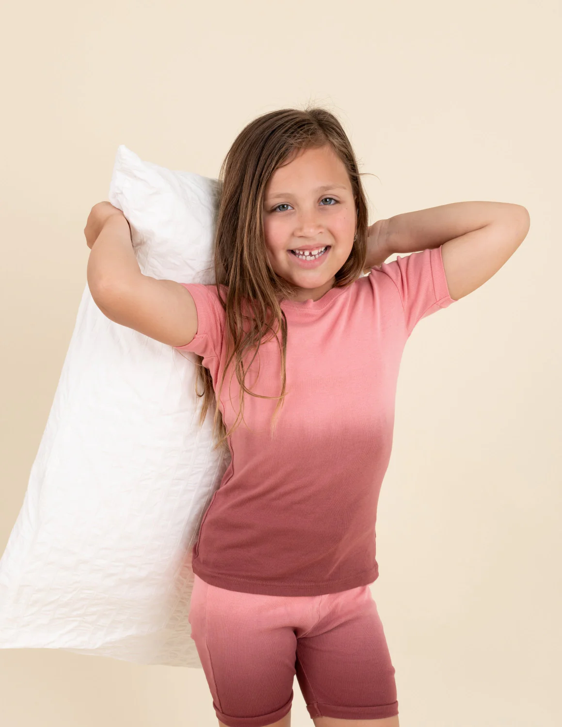 Short Sleeve Ombré Tie Dye Cotton Pajamas - Image 9