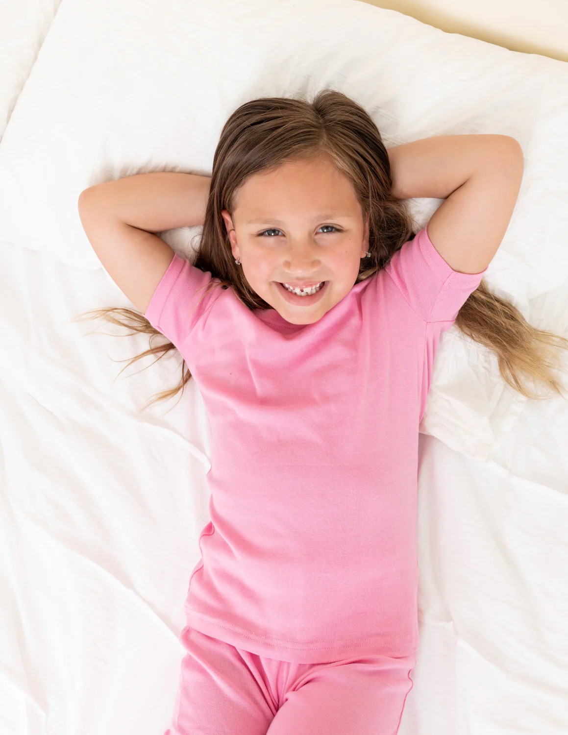 Kid's Short Sleeve Classic Solid Color Pajamas - Image 14