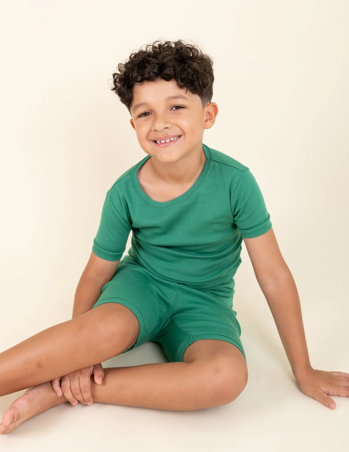 Kid's Short Sleeve Classic Solid Color Pajamas - Image 4