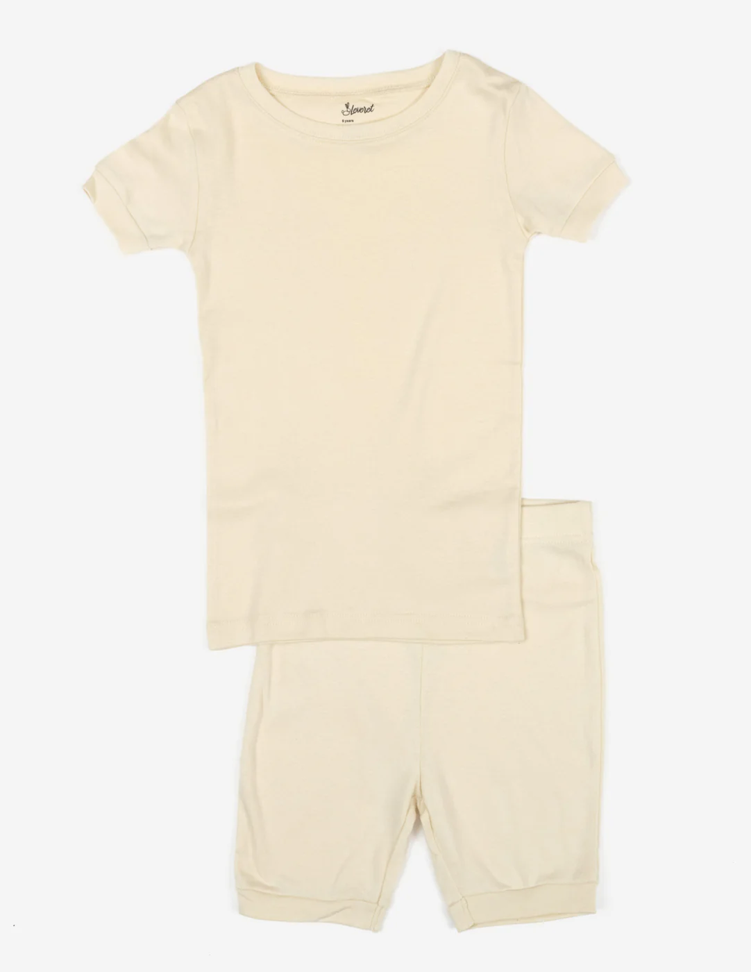 Kid's Short Sleeve Neutral Solid Color Pajamas - Image 12