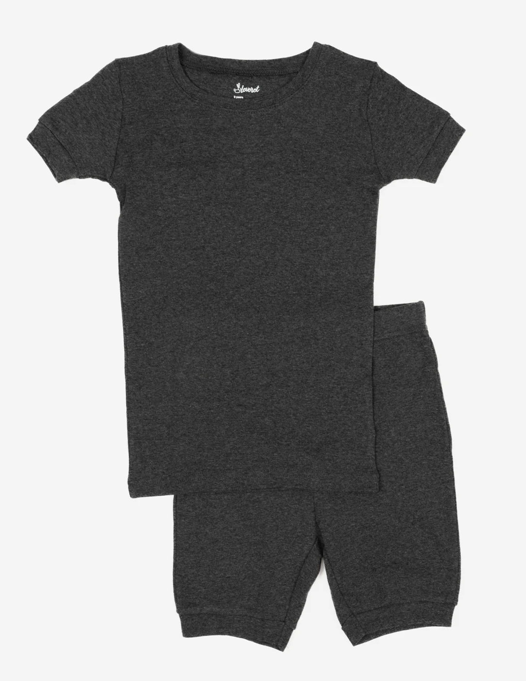 Kid's Short Sleeve Neutral Solid Color Pajamas - Image 17