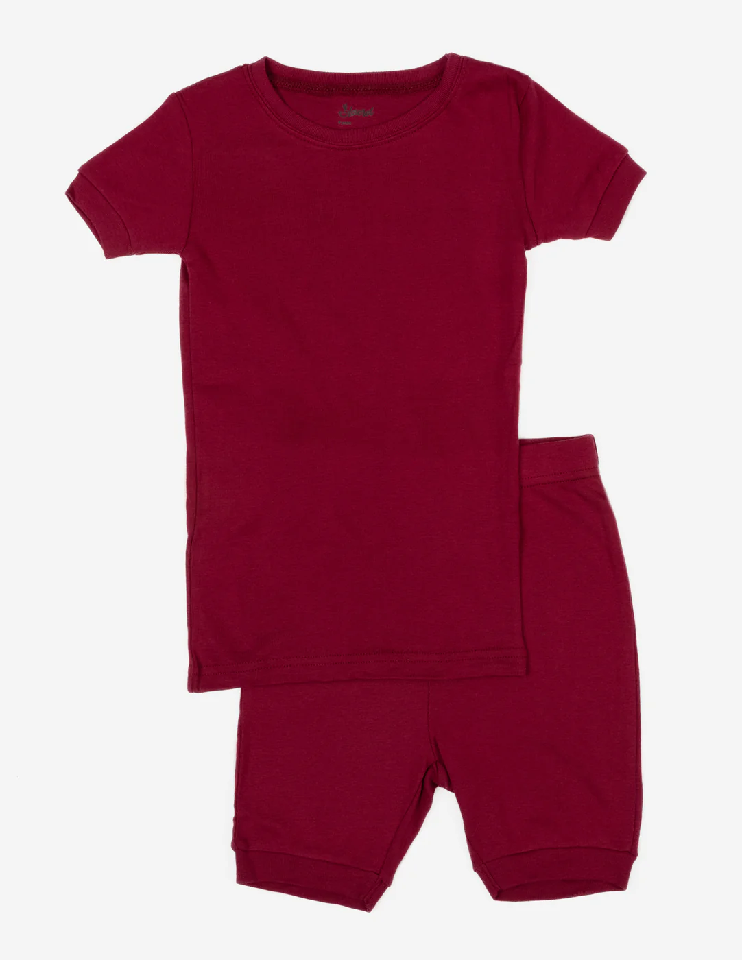 Kid's Short Sleeve Neutral Solid Color Pajamas - Image 5