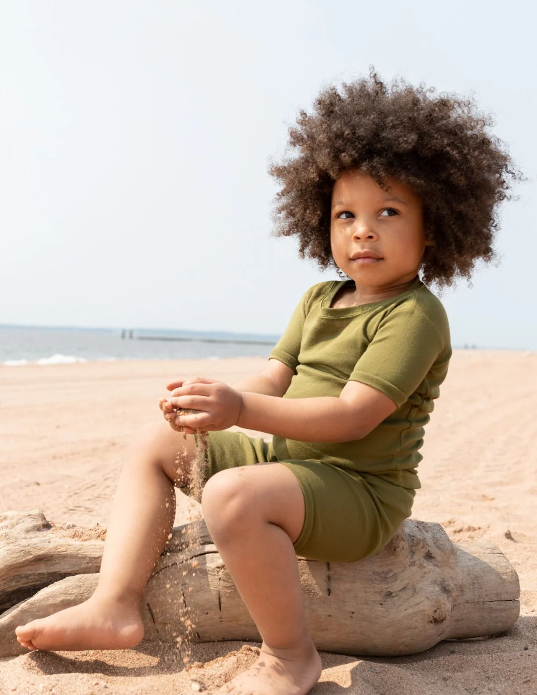 Kid's Short Sleeve Solid Color Boho Pajamas - Image 4