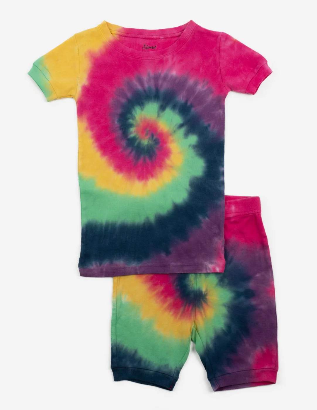 Short Sleeve Swirl Tie Dye Cotton Pajamas - Image 2