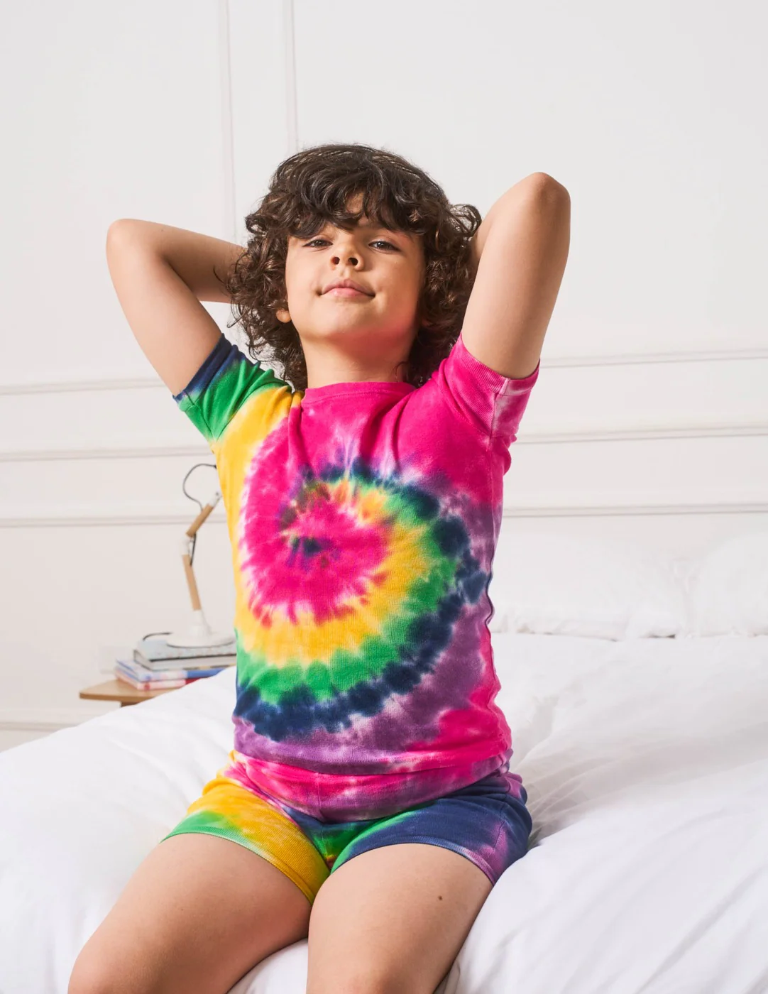 Short Sleeve Swirl Tie Dye Cotton Pajamas - Image 4