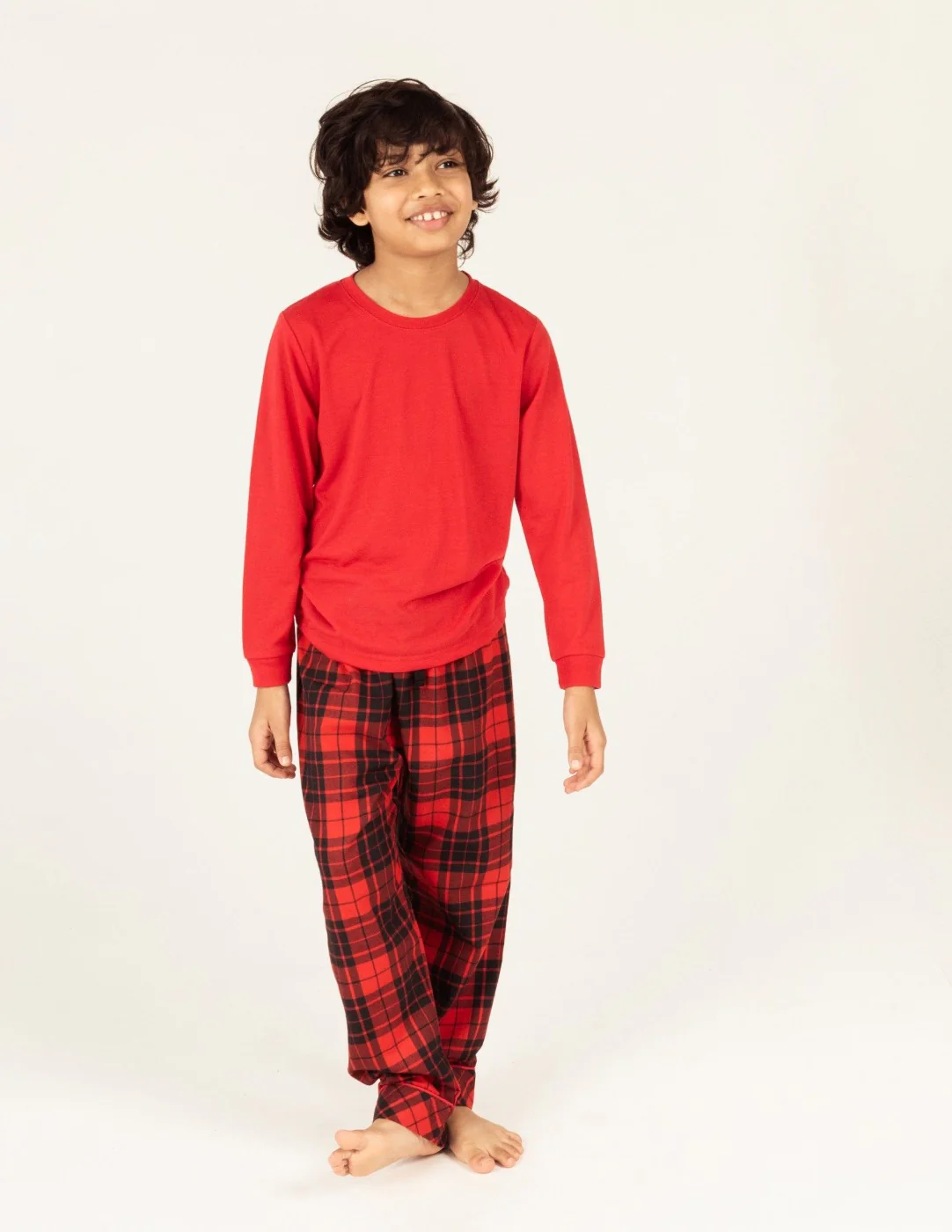 Kids Flannel Print Pajama Sets - Image 5