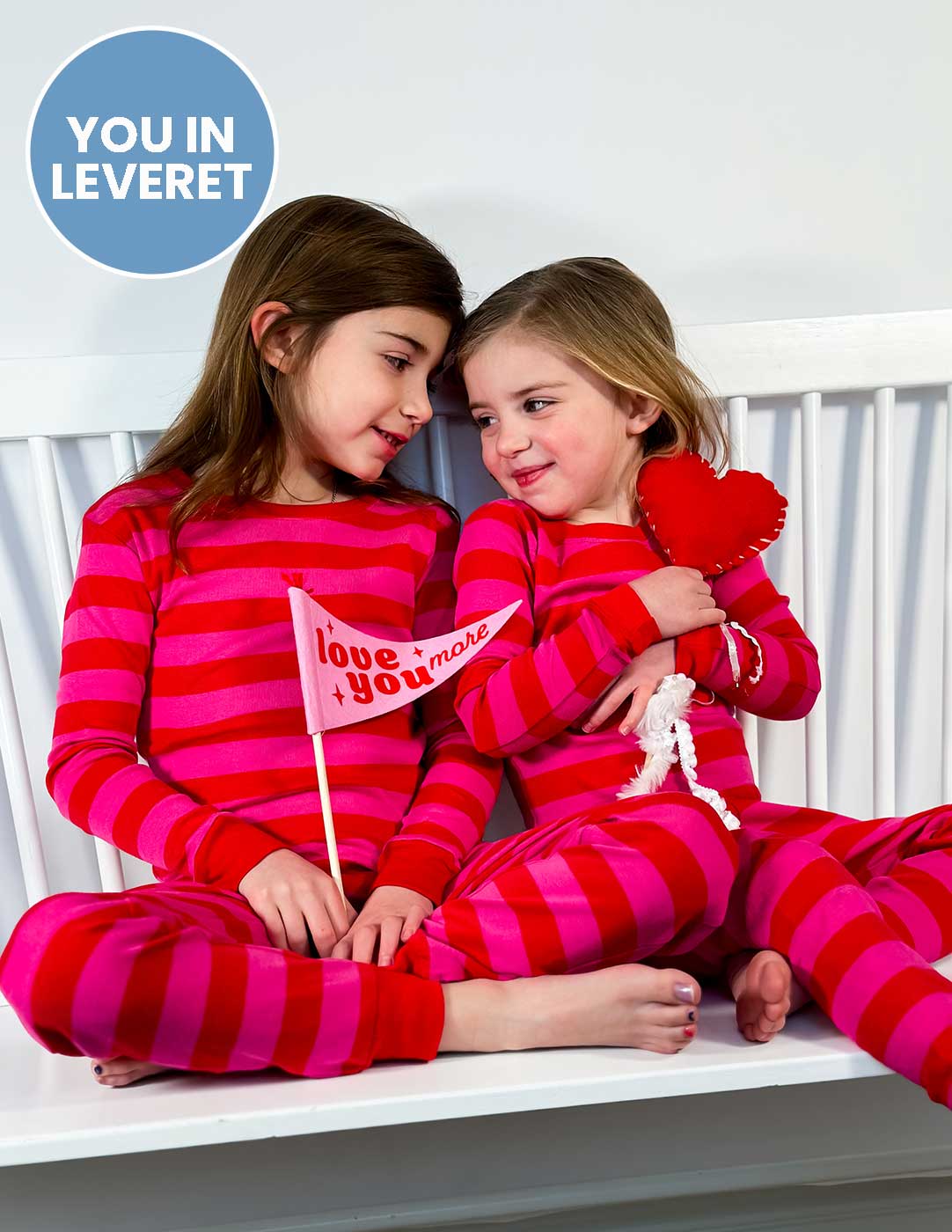 Kids Two Piece Red & Pink Stripes Pajamas - Image 3