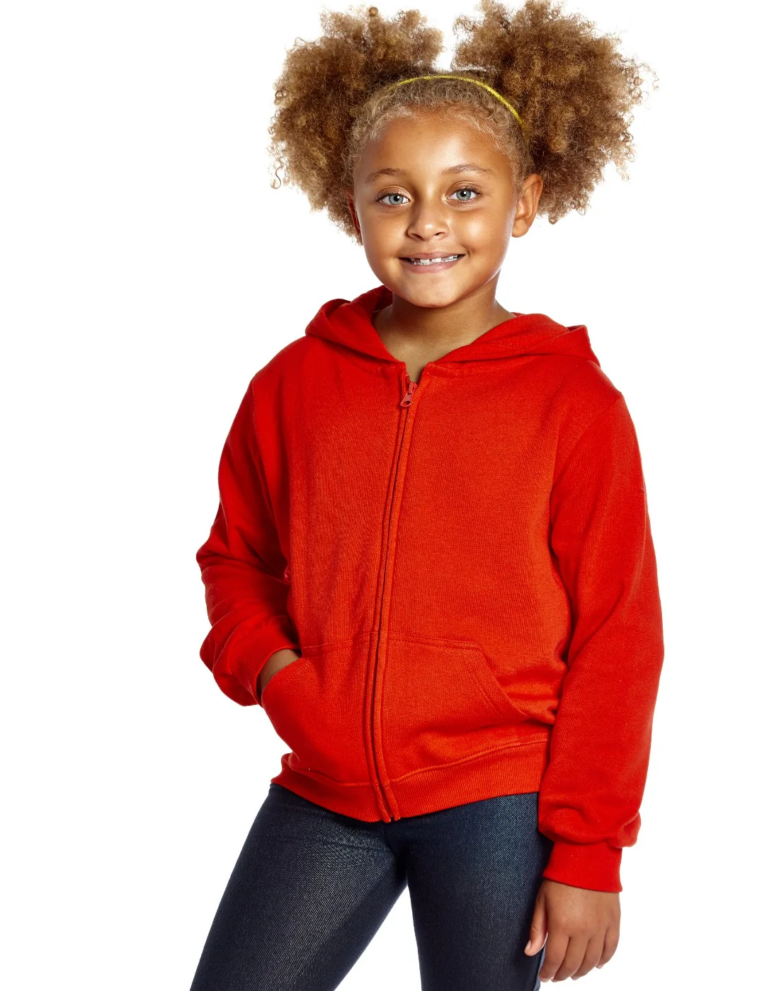 Cotton Solid Classic Color Zipper Hoodies - Image 2