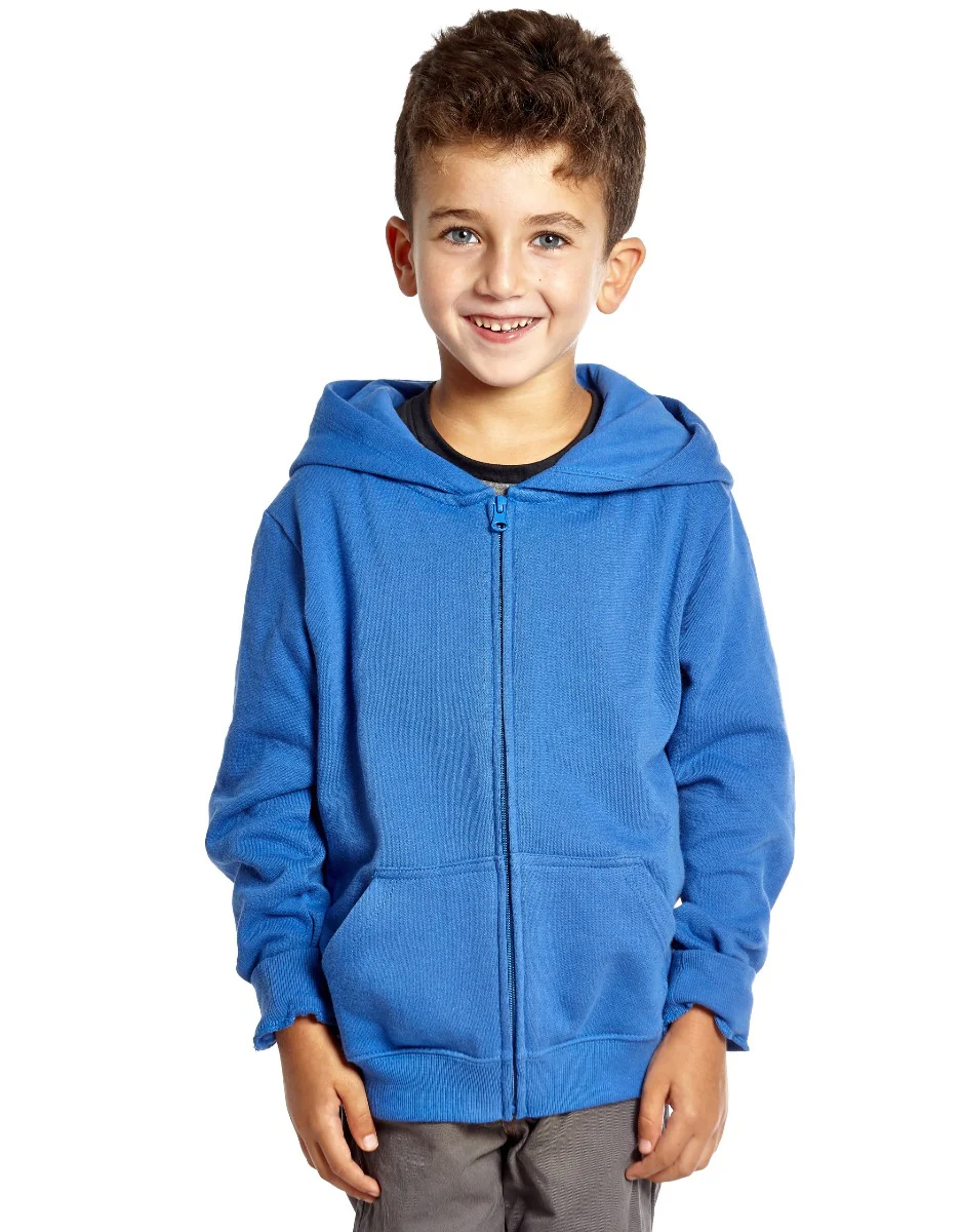 Cotton Solid Classic Color Zipper Hoodies - Image 3