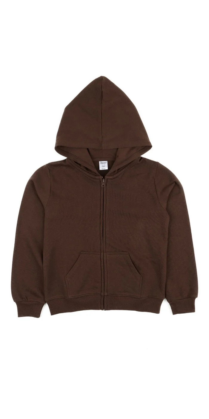 Cotton Neutral Solid Color Zipper Hoodies - Image 11