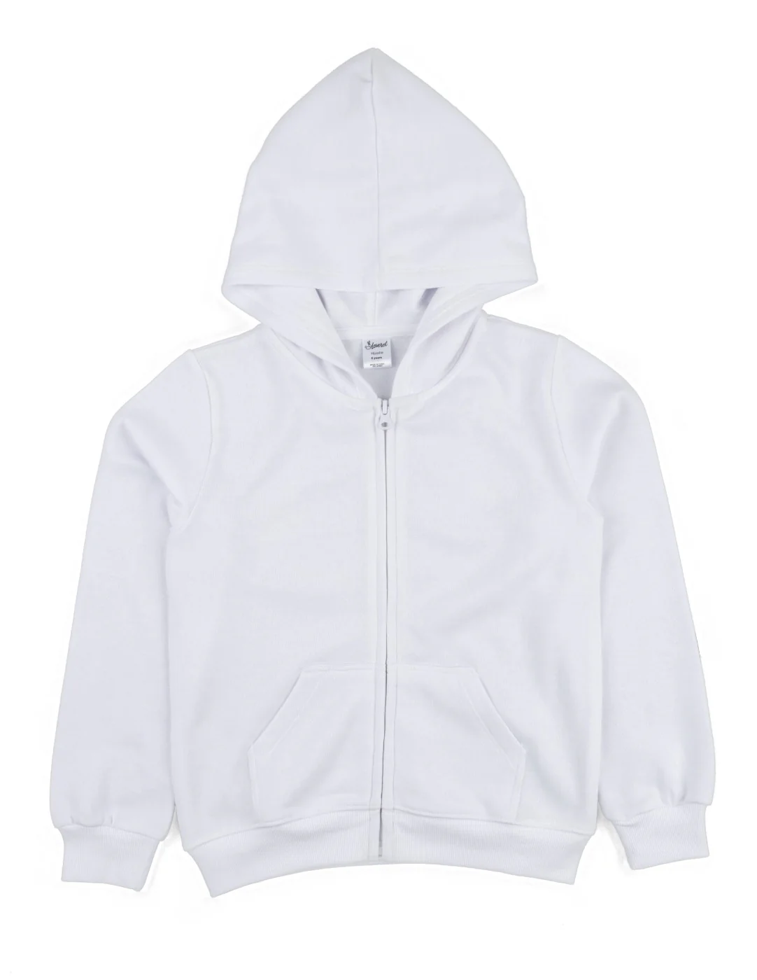 Cotton Neutral Solid Color Zipper Hoodies - Image 2