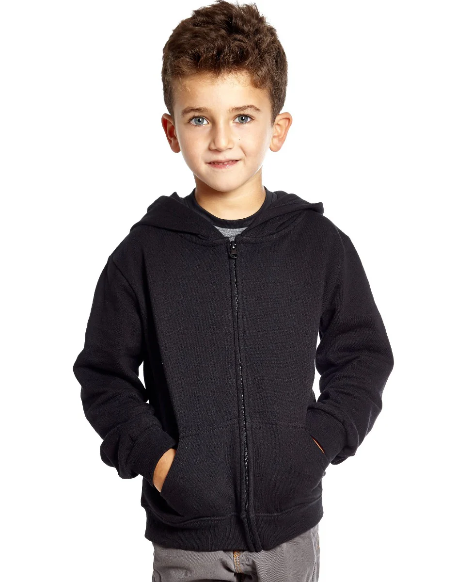Cotton Neutral Solid Color Zipper Hoodies - Image 8