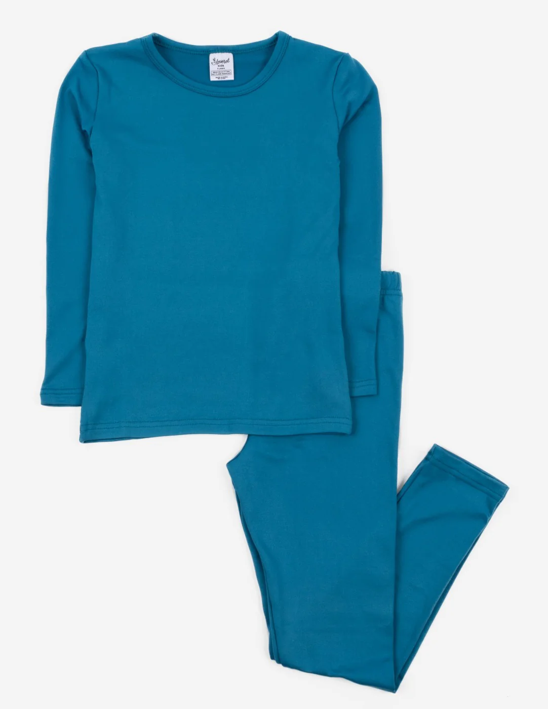 Kid's Boho Solid Color Thermal Pajamas - Image 17