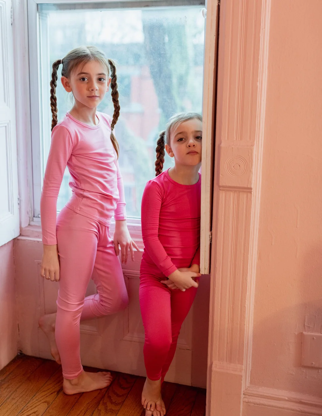 Kid's Classic Solid Color Thermal Pajamas - Image 11