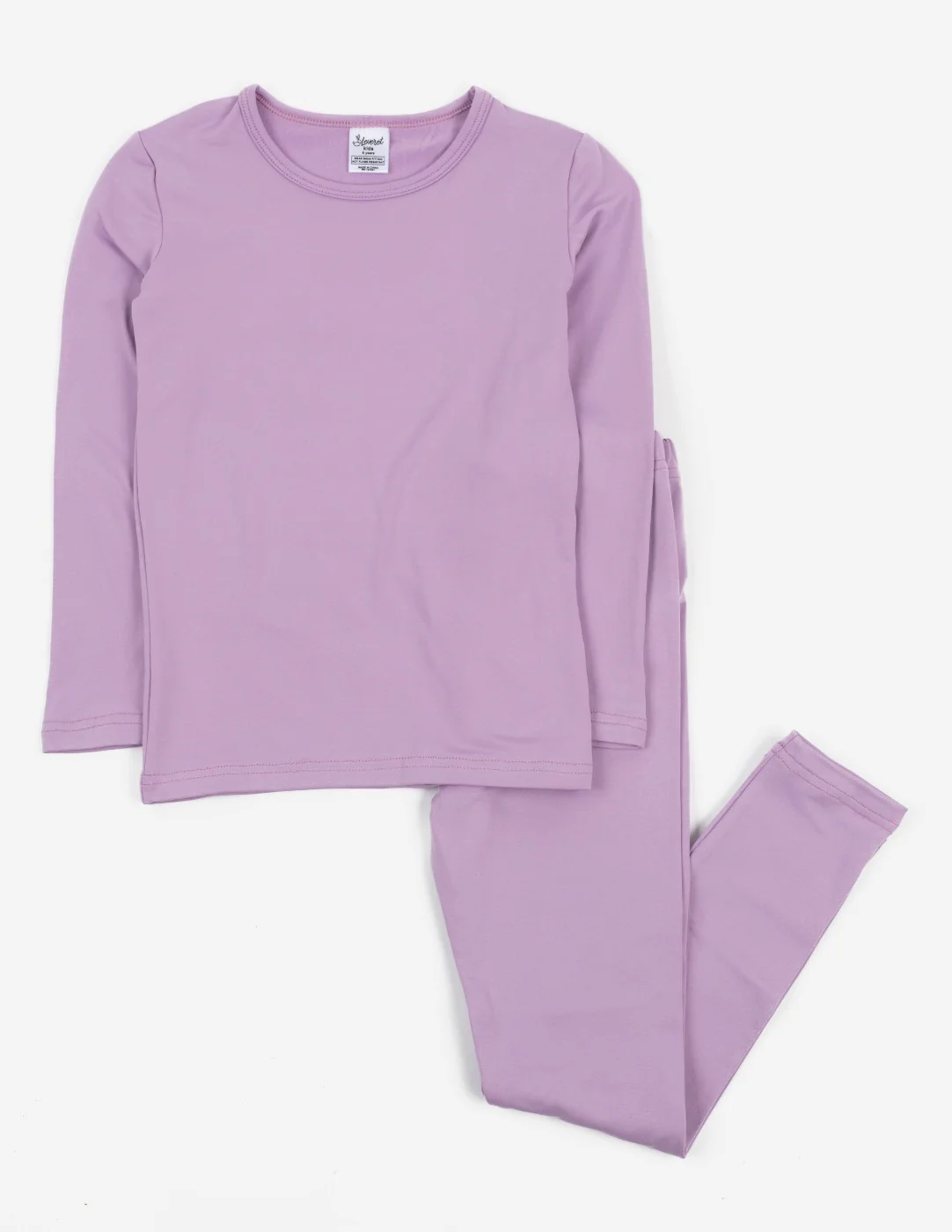 Kid's Classic Solid Color Thermal Pajamas - Image 13