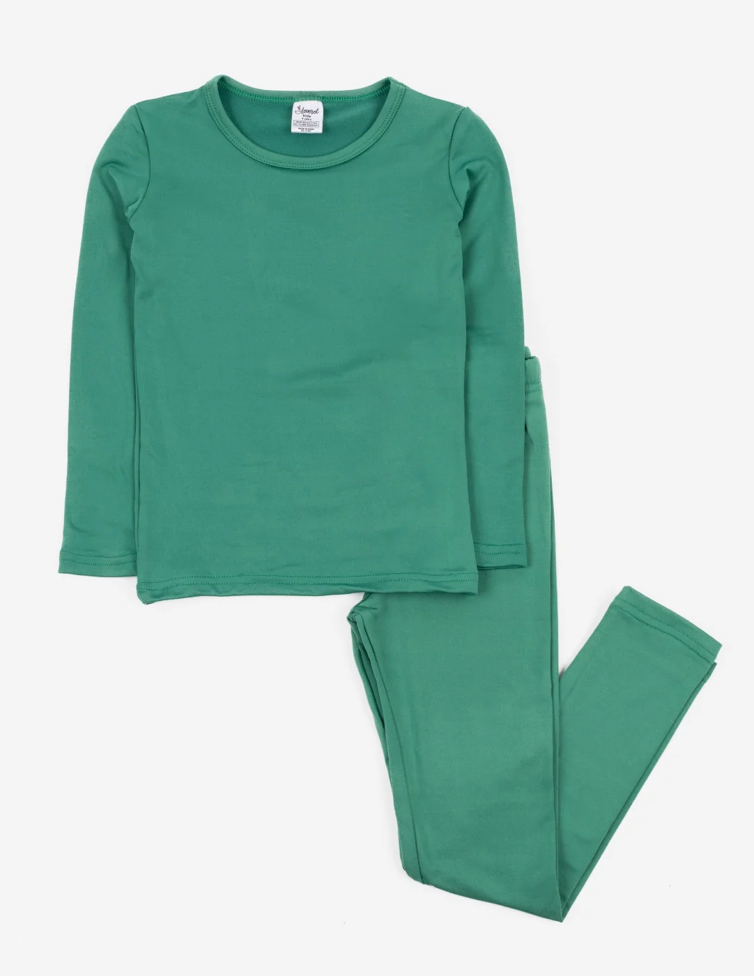 Kid's Classic Solid Color Thermal Pajamas - Image 3