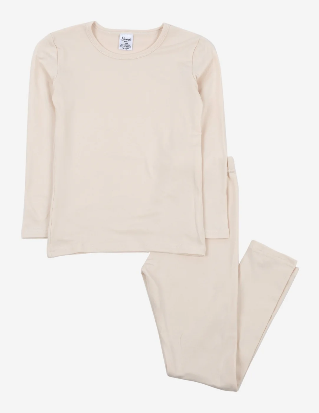 Kid's Neutral Solid Color Thermal Pajamas - Image 11