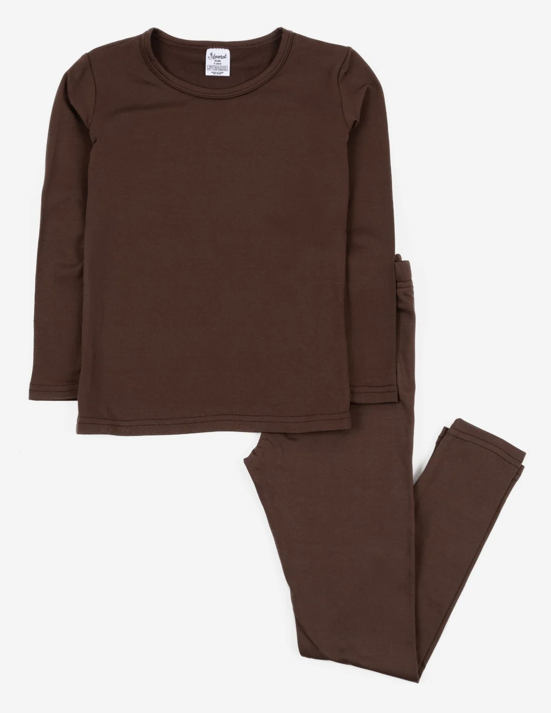 Kid's Neutral Solid Color Thermal Pajamas - Image 3