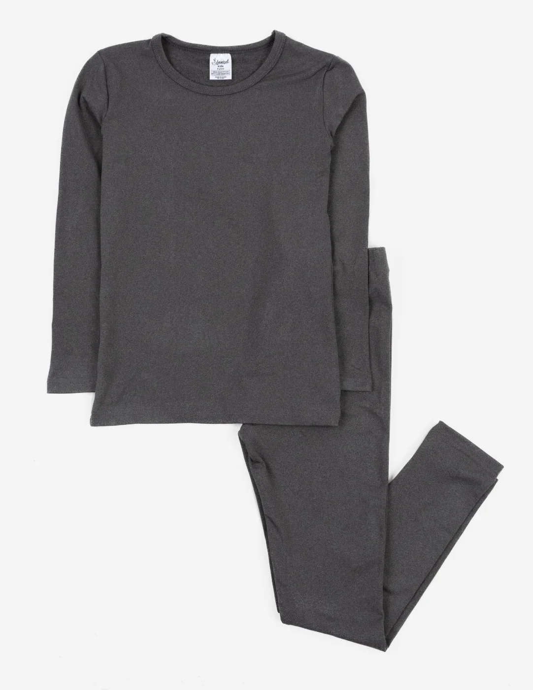 Kid's Neutral Solid Color Thermal Pajamas - Image 5