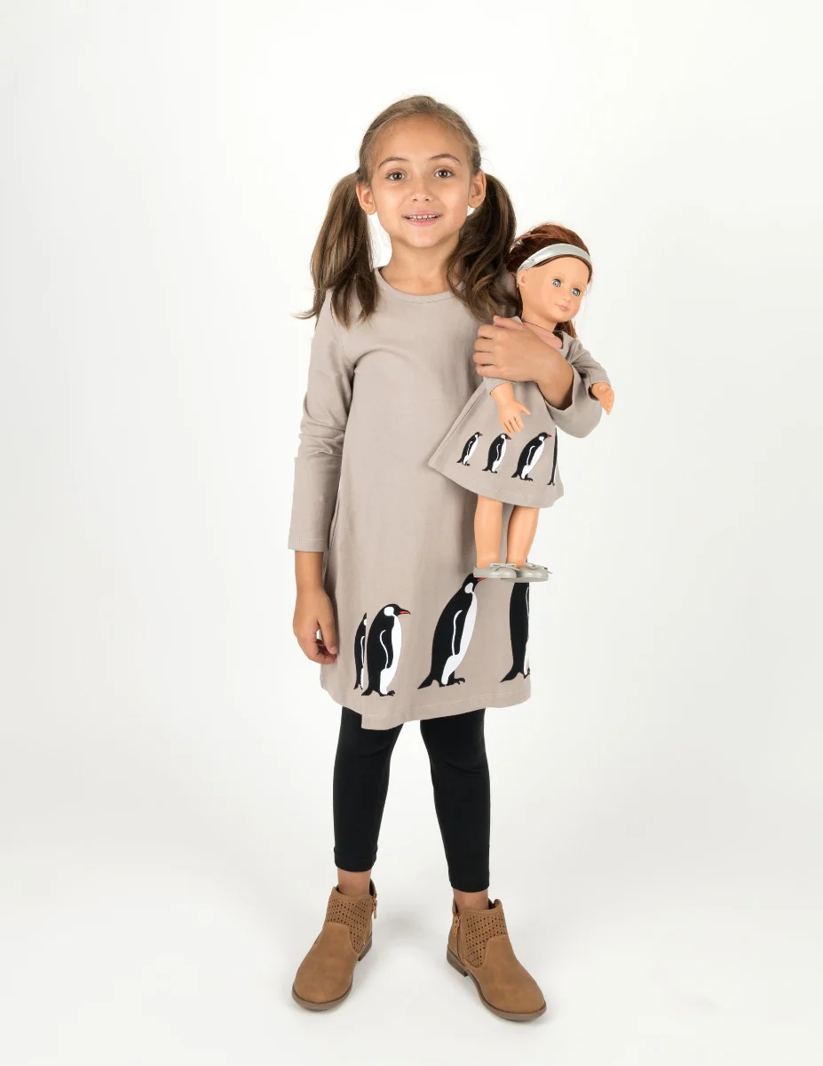 Matching Girl & Doll Winter Cotton Dress - Image 4