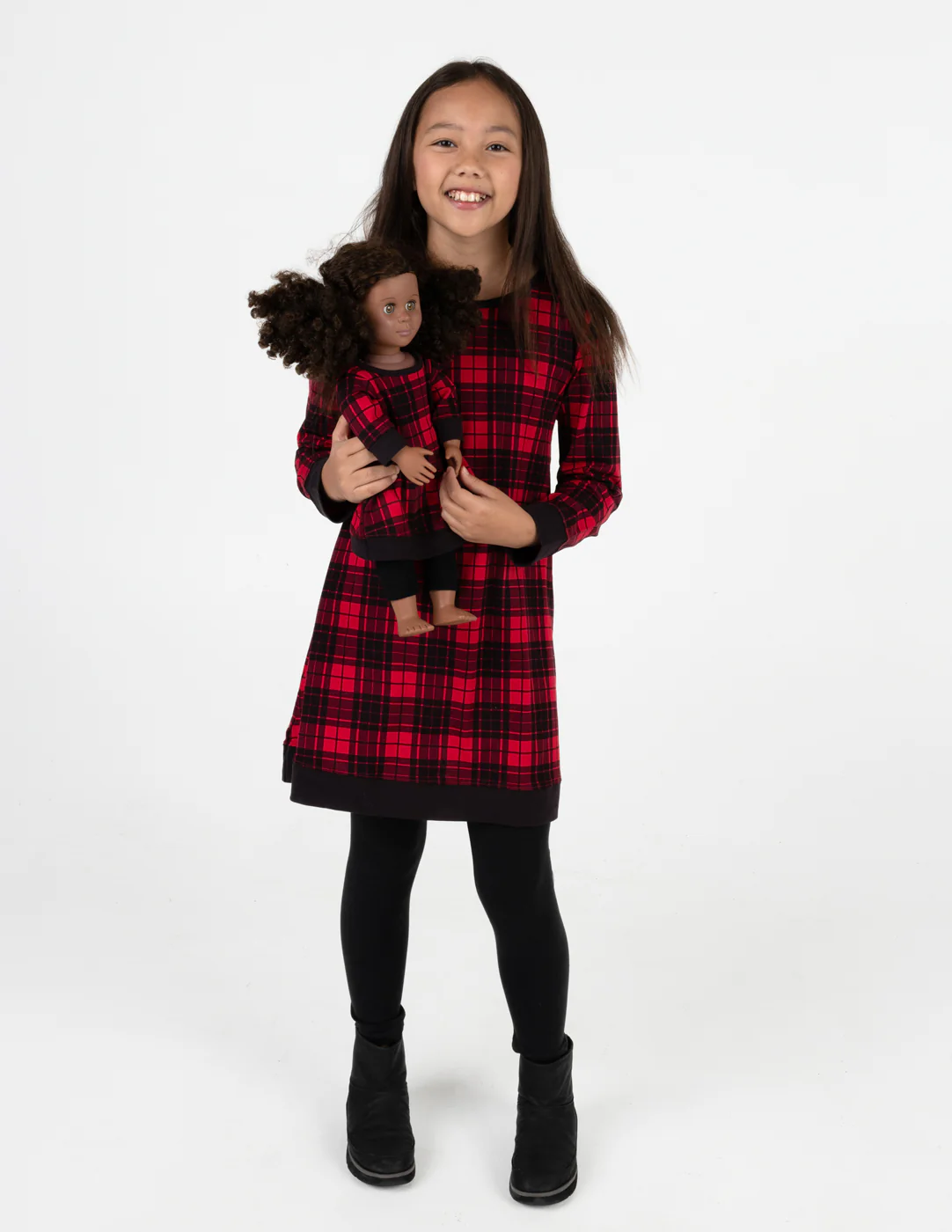 Matching Girl & Doll Winter Cotton Dress - Image 7