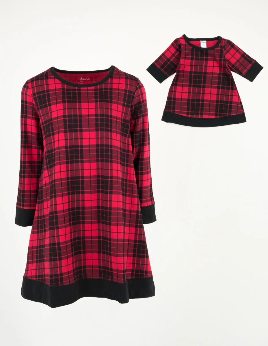 Matching Girl & Doll Winter Cotton Dress - Image 8