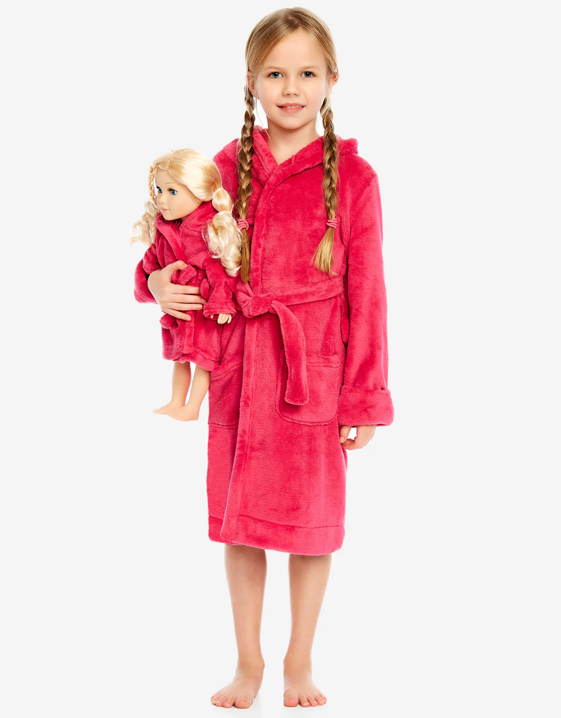 Girl & Doll Fleece Hooded Robe Colors - Image 3