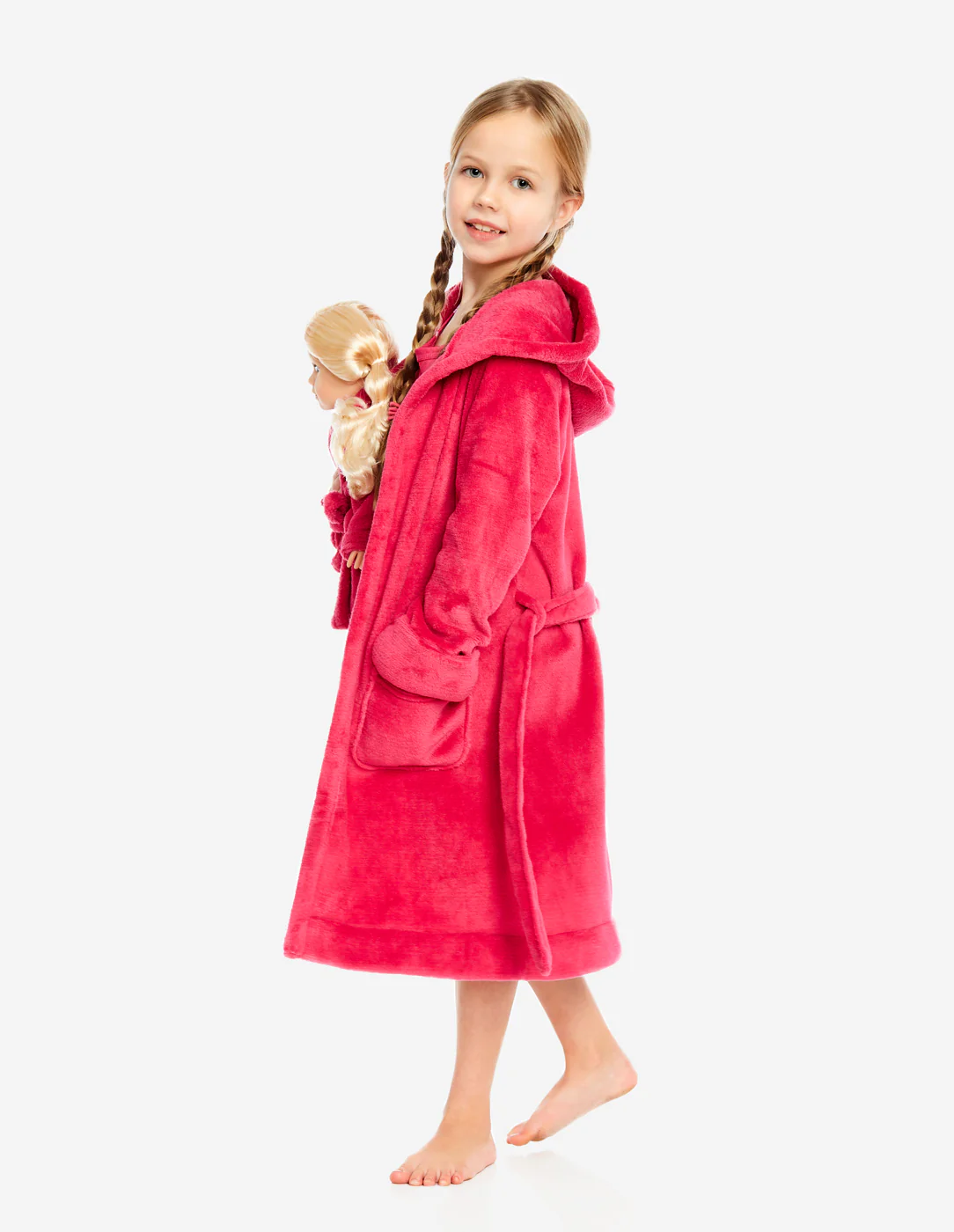 Girl & Doll Fleece Hooded Robe Colors - Image 4